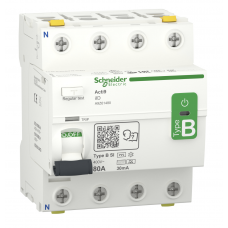 A9Z61480 - Дифференциальный выключатель нагрузки (УЗО) ilD, 4P In-80А, 30mA, Тип B-SI, 10kA, Schneider Electric