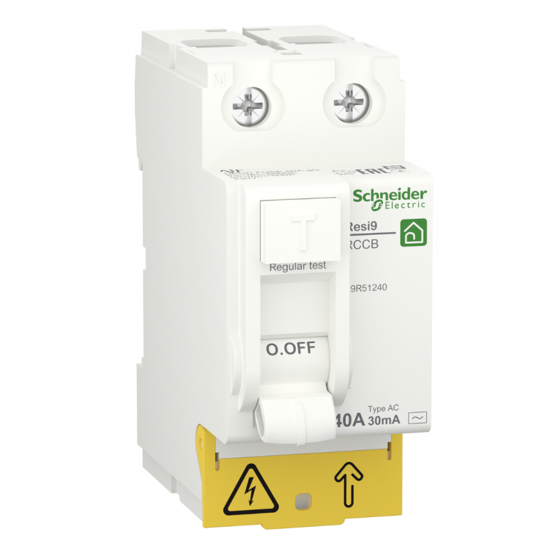R9R51240 - Устройство защитного отключения RESI9, 2P 40A 30мА, тип AC, 6kA. Schneider Electric