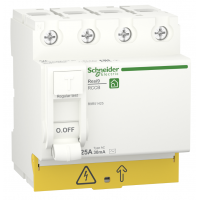 R9R51425 - Устройство защитного отключения RESI9, 4P 25A 30мА, тип AC, 6kA. Schneider Electric
