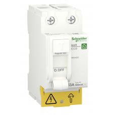 R9R54263 - Устройство защитного отключения RESI9, 2P 63A 300мА, тип AC, 6kA. Schneider Electric