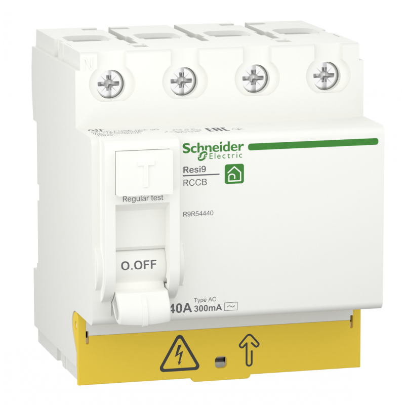 R9R54440 - Устройство защитного отключения RESI9, 4P 40A 300мА, тип AC, 6kA. Schneider Electric