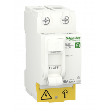 R9R61225 - Устройство защитного отключения RESI9, 2P 25A 30мА, тип A, 6kA. Schneider Electric