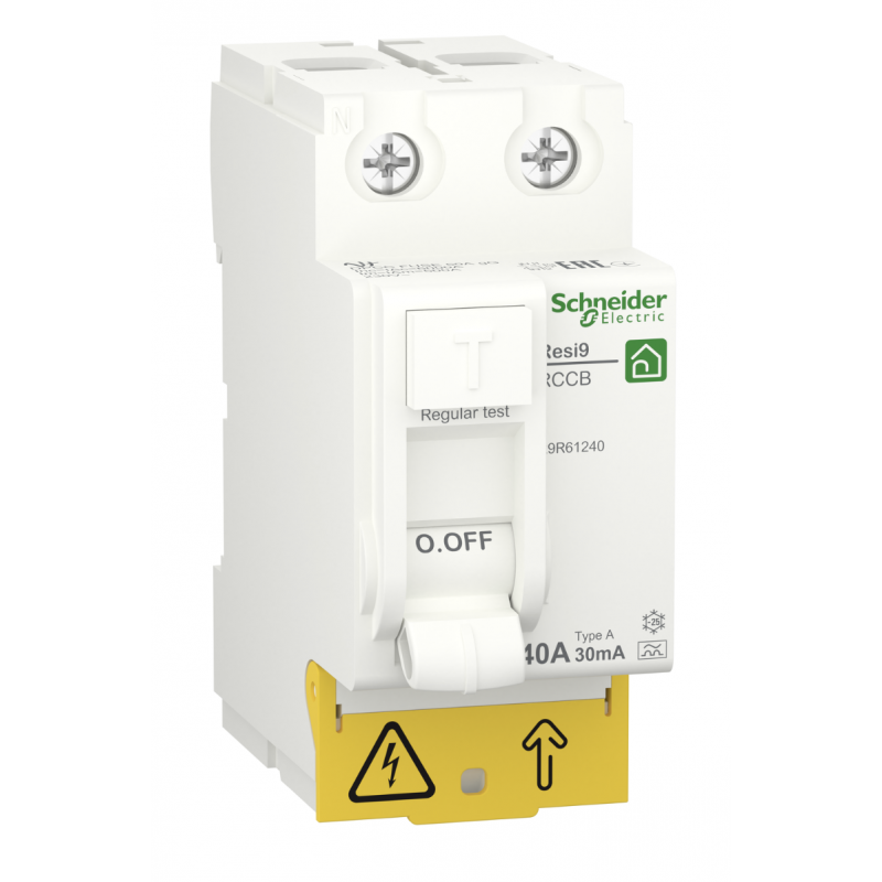 R9R61240 - Устройство защитного отключения RESI9, 2P 40A 30мА, тип A, 6kA. Schneider Electric