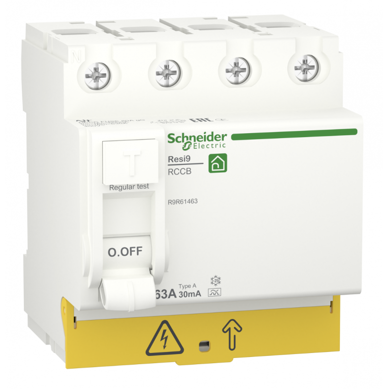 R9R61463 - Устройство защитного отключения RESI9, 4P 63A 30мА, тип A, 6kA. Schneider Electric