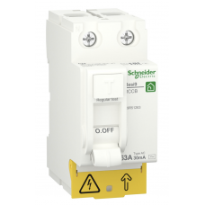 R9R51263 - Устройство защитного отключения RESI9, 2P 63A 30мА, тип AC, 6kA. Schneider Electric