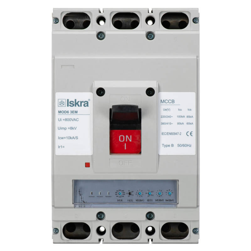 786103542000 - Автоматический выключатель  MOD6 3EM, 3P In-1000 А, 80кА, электронный (0.4-1), Iskra