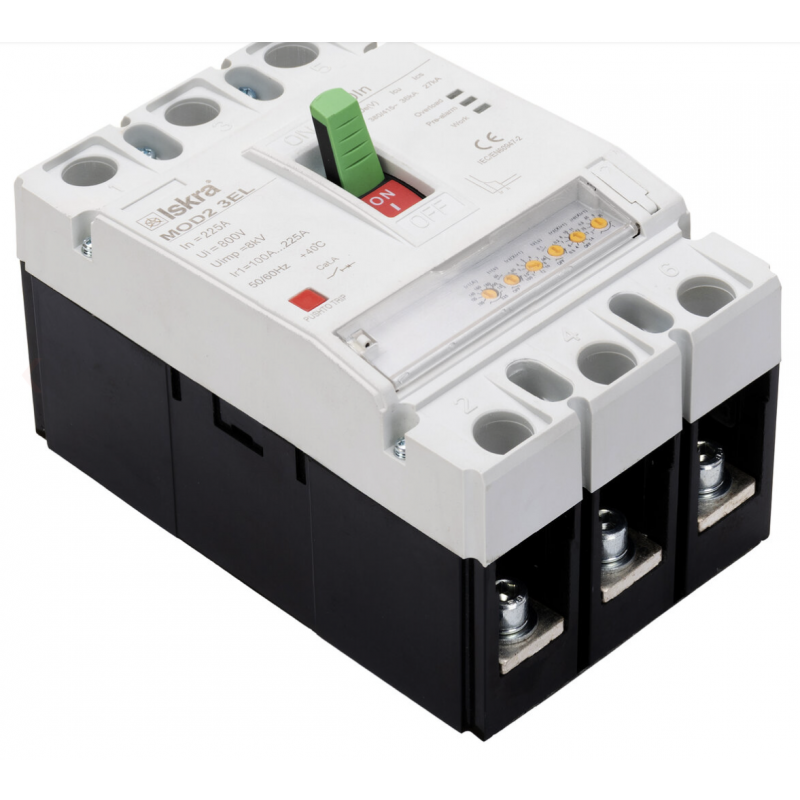 MOD2 3EL 225A - Автоматический выключатель  MOD2 3EM, 3P In-225 А, 36кА, электронный (0.4-1), Iskra