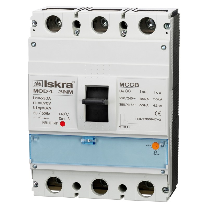 786104700000 - Автоматический выключатель  MOD5 3NM, 3P In-630 А, 65кА, термомагнитный (0.8-1), Iskra