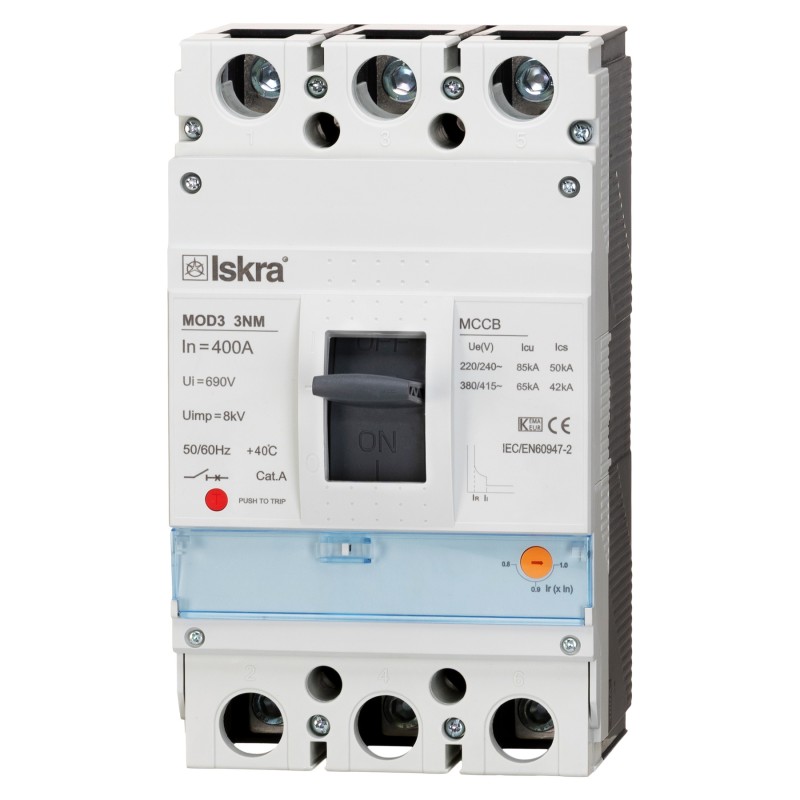 786104500000 - Автоматический выключатель  MOD3 3NM, 3P In-400 А, 65кА, термомагнитный (0.8-1), Iskra