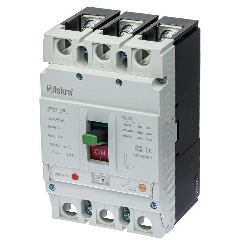 786103791000 - Автоматический выключатель  MOD2 3NM, 3P In-250 А, 50кА, термомагнитный (0.8-1), Iskra