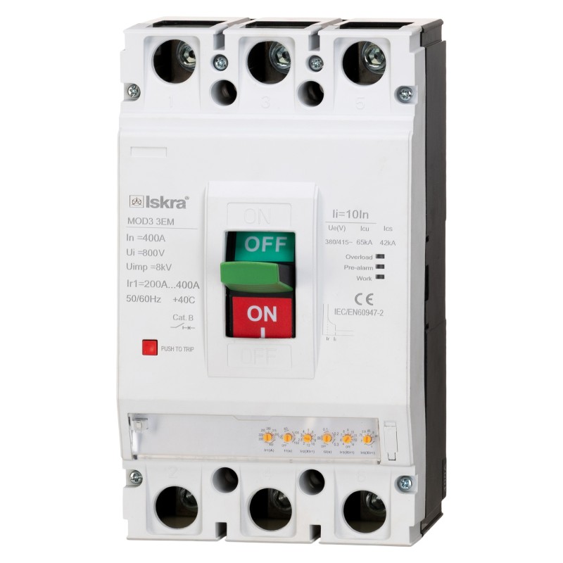 786103764000 - Автоматический выключатель  MOD3 3EM, 3P In-400 А, 65кА, электронный (0.4-1), Iskra