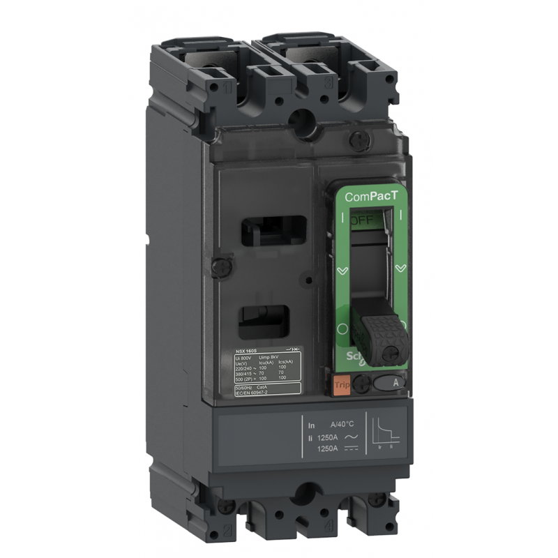 C10F2TM040 – Автоматический выключатель ComPacT NSX100F TMD, 2P In-40 A, 18 кА, AC/DC, Schneider Electric