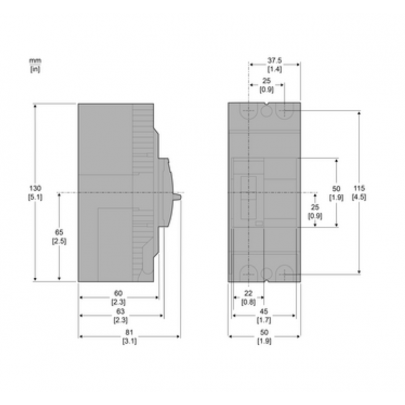 EZC100H2025 - Автоматический выключатель EasyPact EZC100H, 2P In-25 A, 30кА, Schneider Electric