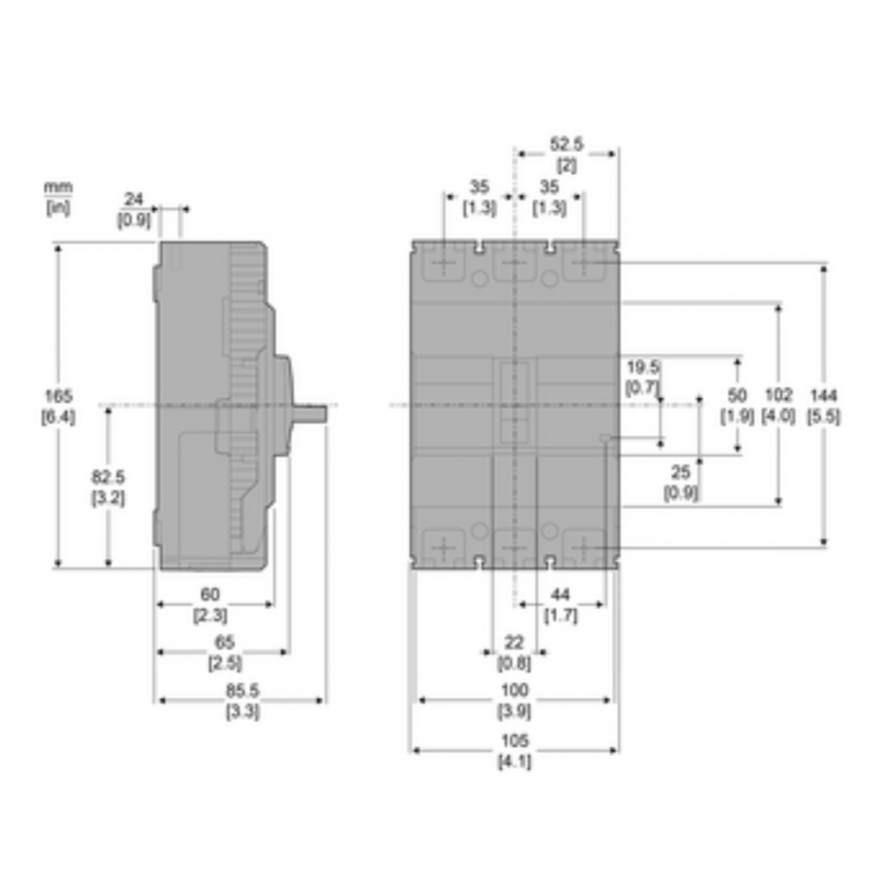 EZC250N3125 - Автоматический выключатель EasyPact EZC250N 3P In-125 А, 25кА, Schneider Electric