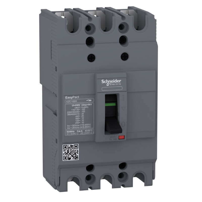 EZC100H3040 - Автоматический выключатель EasyPact EZC100H, 3P In-40 А, 30кА, Schneider Electric