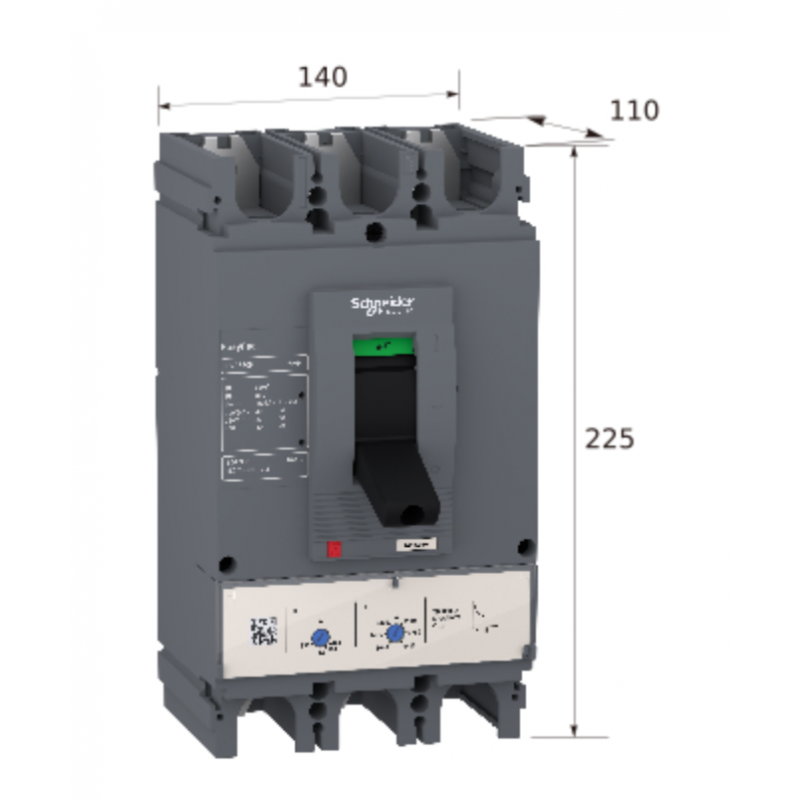 LV540505 - Автоматичний вимикач EasyPact CVS400F ETS2.3, 3P In-400 А, 36кА, электронный (0.4-1), Schneider Electric