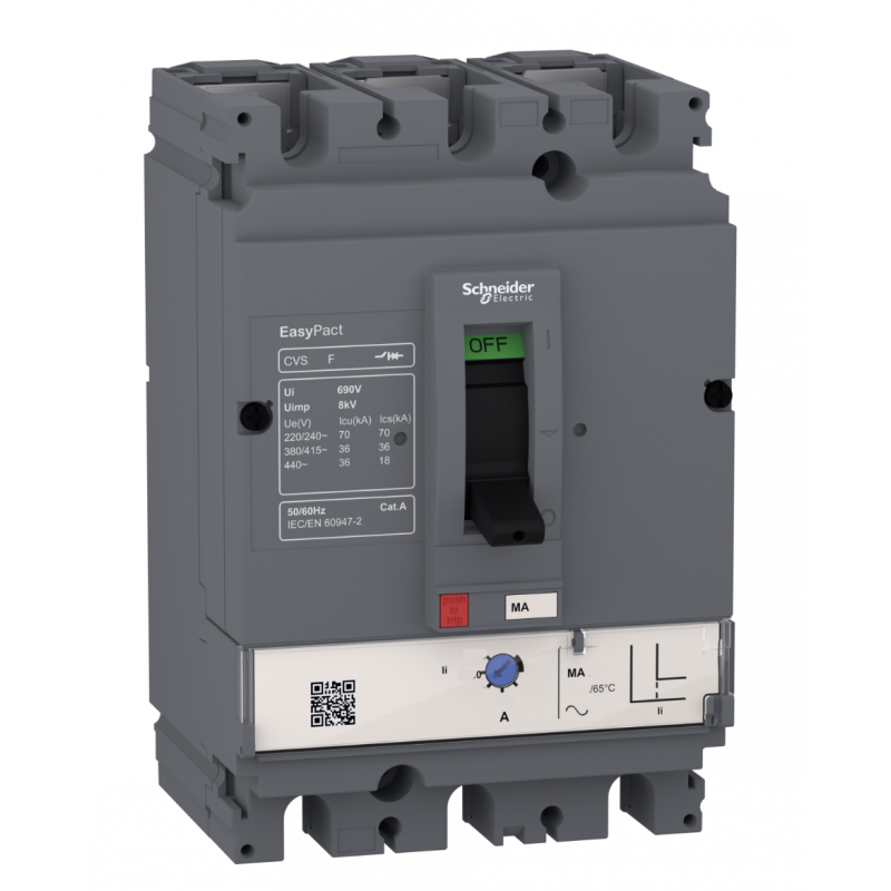 LV516440 - Автоматичний вимикач EasyPact CVS160F MA150, 3P In-150 А, 36кА, Магнитный, Schneider Electric