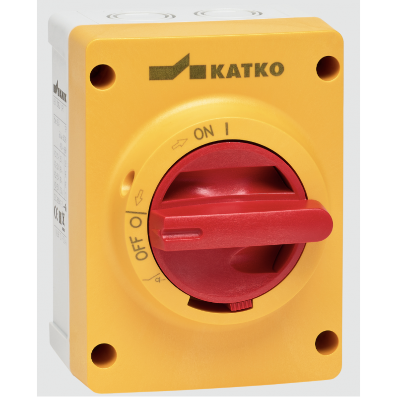 Выключатель безопасности в корпусе KEM (I-0), 3P Ith-40 A, IP66, красный/желтый, KATKO (KEM 340U Y/R)