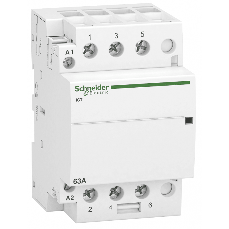 A9C20863 - Контактор модульный Acti9 iCT, In-63 A (AC-7A), Uc-220-240В AC, 3NO, Schneider Electric