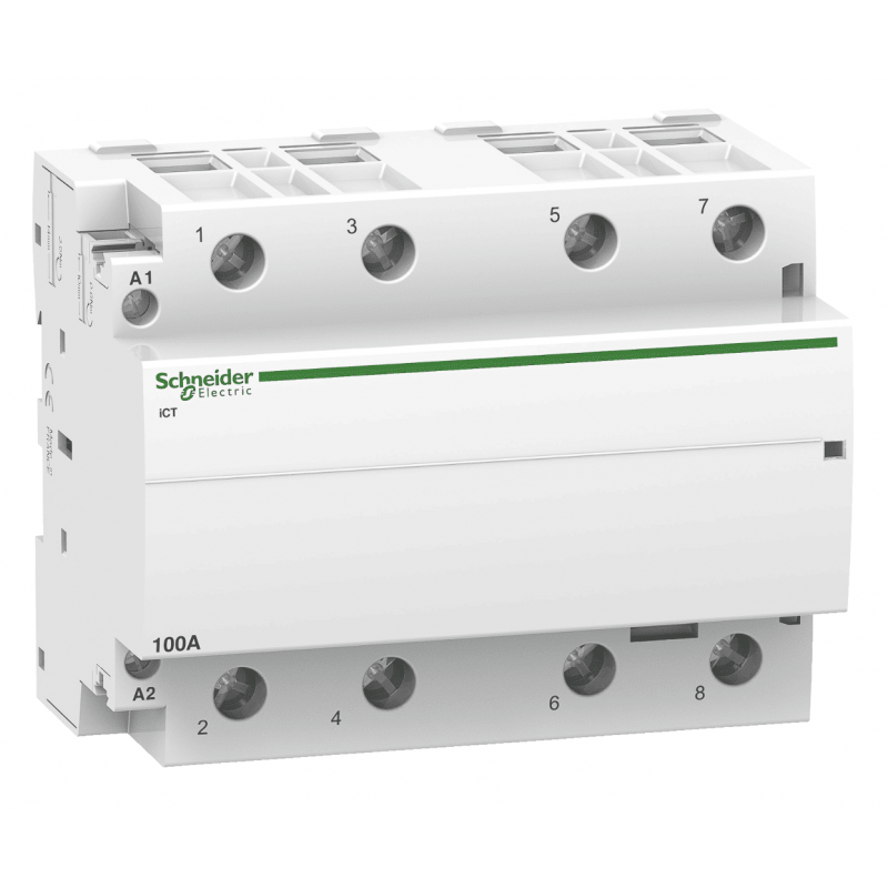 A9C20884 - Контактор модульный Acti9 iCT, In-100 A (AC-7A), Uc-220-240В AC, 4NO, Schneider Electric