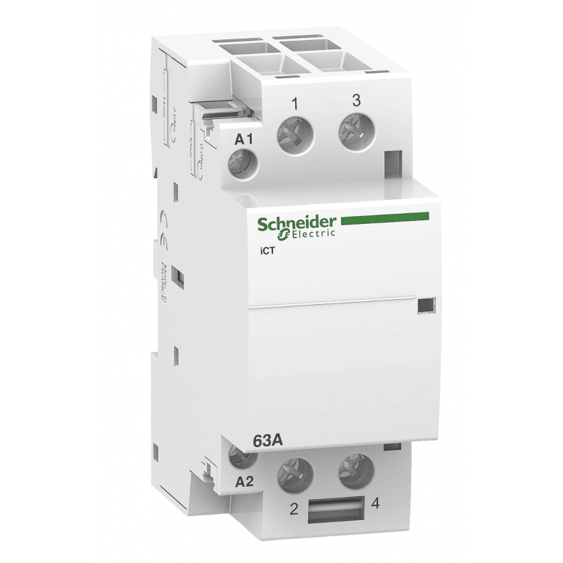 A9C20162 - Контактор модульный Acti9 iCT, In-63 A (AC-7A), Uc-24В AC, 2NO, Schneider Electric