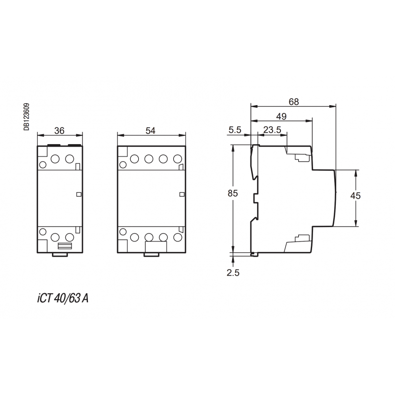 A9C20167 - Контактор модульный Acti9 iCT, In-63 A (AC-7A), Uc-24В AC, 4NC, Schneider Electric
