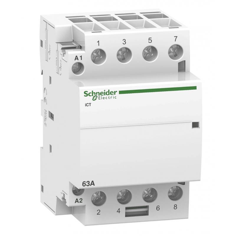 A9C20167 - Контактор модульный Acti9 iCT, In-63 A (AC-7A), Uc-24В AC, 4NC, Schneider Electric