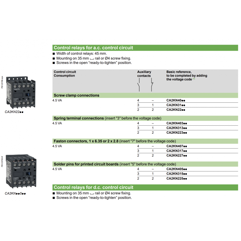 CA2KN40E7 - Реле управления TeSys K, Ith-10 A (AC-15/DC-13), Uc-48 В AC, 4NO, Schneider Electric