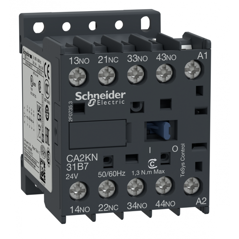 CA2KN31B7 - Реле управления TeSys K, Ith-10 A (AC-15/DC-13), Uc-24 В AC, 3NO+1NC, Schneider Electric