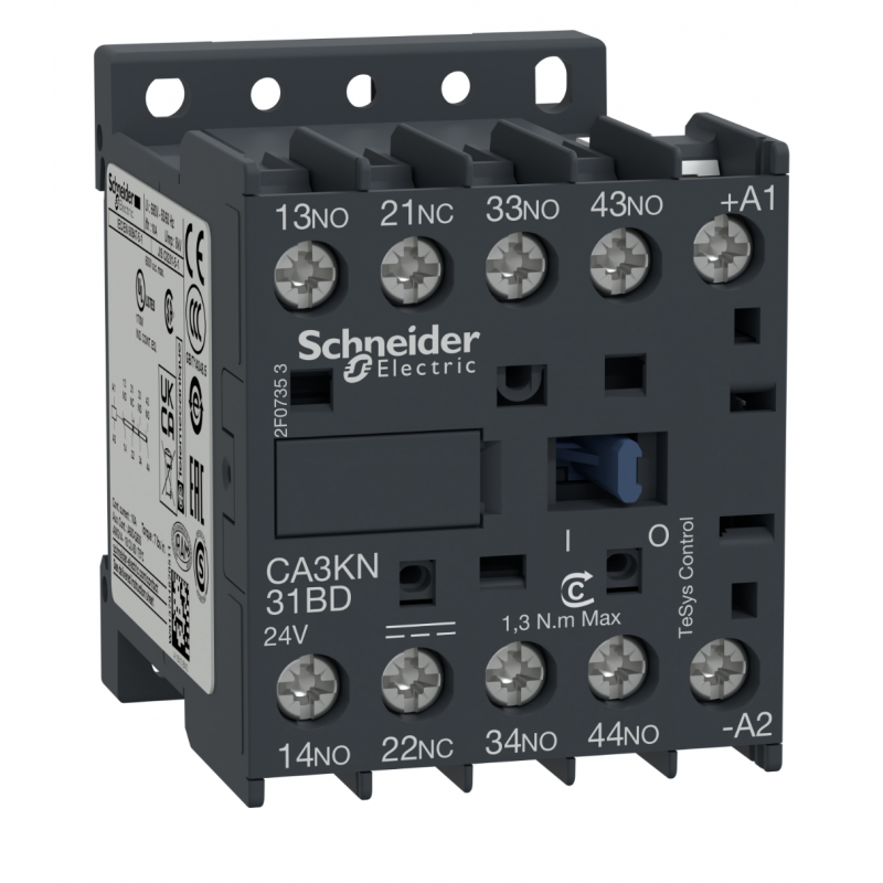CA3KN31BD - Реле управления TeSys K, Ith-10 A (AC-15/DC-13), Uc-24 В DC, 2NO+2NC, Schneider Electric