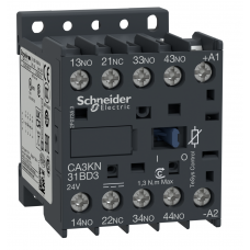 CA3KN31BD3 - Реле управления TeSys K, Ith-10 A (AC-15/DC-13), Uc-24 В DC, 3NO+1NC, Schneider Electric