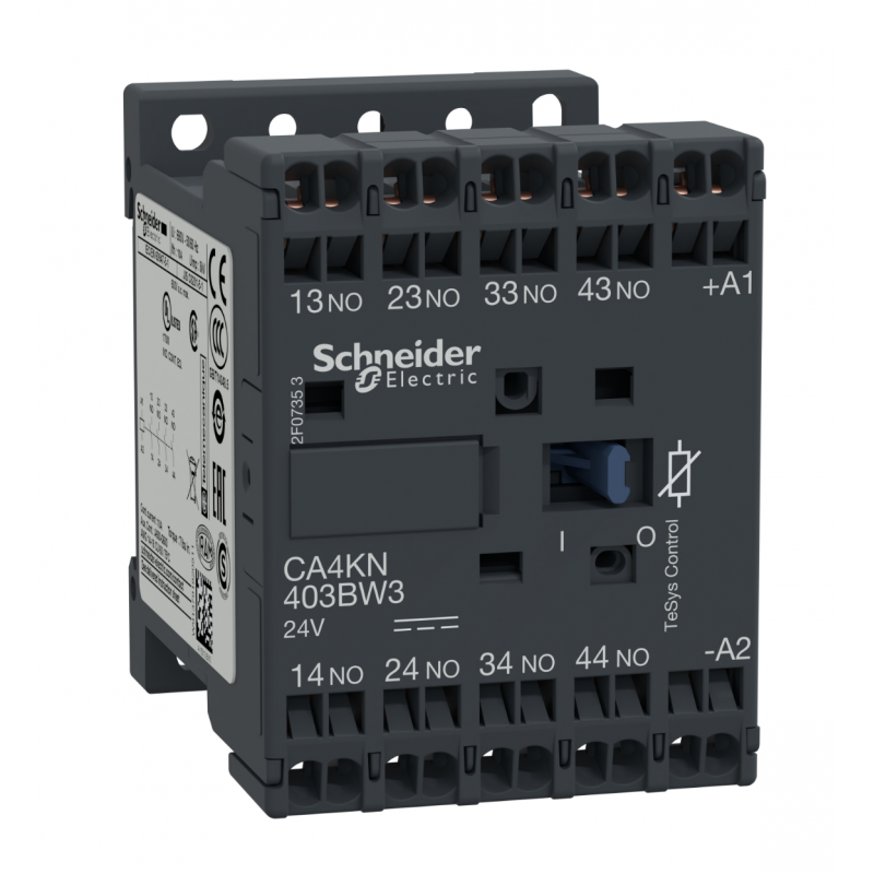 CA4KN403BW3 - Реле управления TeSys K, Ith-10 A (AC-15/DC-13), Uc-24 В DC, 4NO, встроенный супрессор, пружин., Schneider Electric