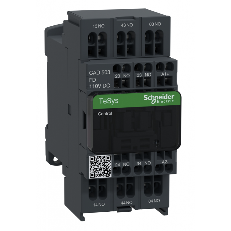 CAD503FD - Реле управления TeSys D, Ith-10 A (AC-15/DC-13), Uc-110 В DC, 5NO, пружин., Schneider Electric