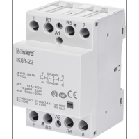 30045233000 - Контактор модульный IK63-22, In-63 A (AC-7A), Uc-24 В AC/DC, 2NO+2NC, Iskra