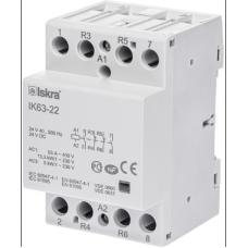 30045233000 - Контактор модульный IK63-22, In-63 A (AC-7A), Uc-24 В AC/DC, 2NO+2NC, Iskra