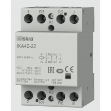 030045519000 - Контактор модульный IKA40-22, In-40 A (AC-7A), Uc-230 В AC, 2NO+2NC, Iskra