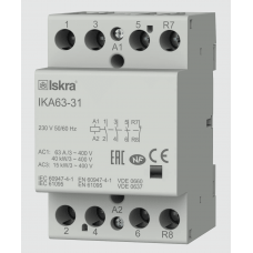 030045533000 - Контактор модульный IKA63-31, In-63 A (AC-7A), Uc-230 В AC, 3NO+1NC, Iskra