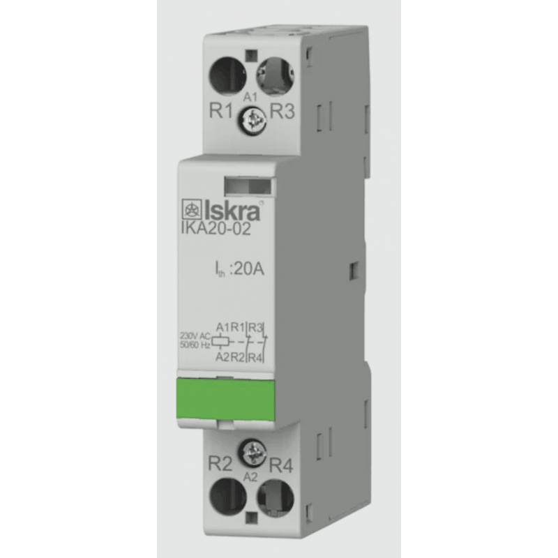 030046010000 - Контактор модульный IKA20-02, In-20 A (AC-7A), Uc-230 В AC, 2NC, Iskra