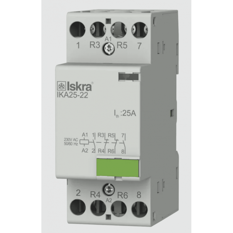 030046014000 - Контактор модульный IKA25-22, In-25 A (AC-7A), Uc-230 В AC, 2NO+2NC, Iskra