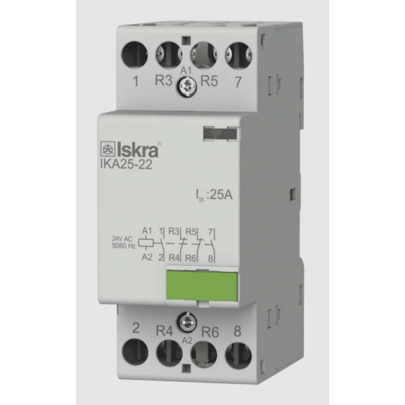 030046029000 - Контактор модульный IKA25-22, In-25 A (AC-7A), Uc-24 В AC, 2NO+2NC, Iskra