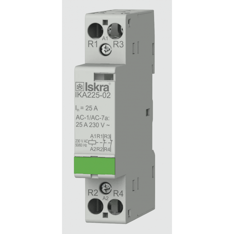 030046845000 - Контактор модульный IKA225-02, In-25 A (AC-7A), Uc-230 В AC, 2NC, Iskra