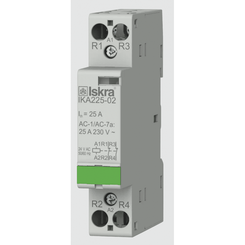 030046846000 - Контактор модульный IKA225-02, In-25 A (AC-7A), Uc-24 В AC, 2NC, Iskra
