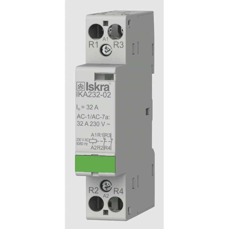 030046847000 - Контактор модульный IKA232-02, In-32 A (AC-7A), Uc-230 В AC, 2NC, Iskra