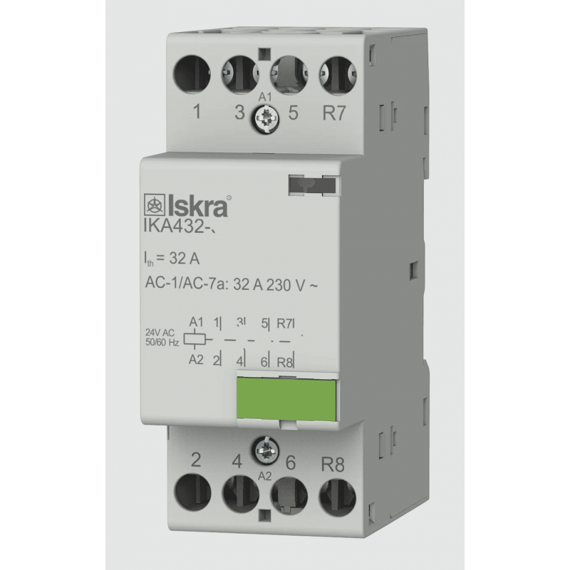 030046850000 - Контактор модульный IKA432-40, In-32 A (AC-7A), Uc-24 В AC, 4NO, Iskra