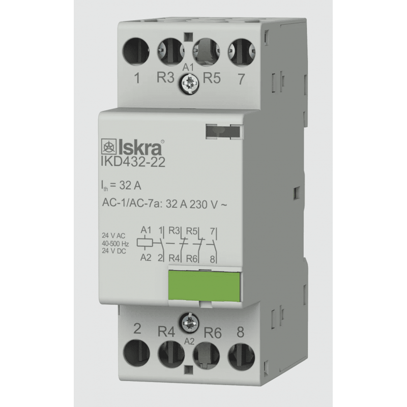030046892000 - Контактор модульный IKD432-22, In-32 A (AC-7A), Uc-24 В AC/DC, 2NO+2NC, Iskra