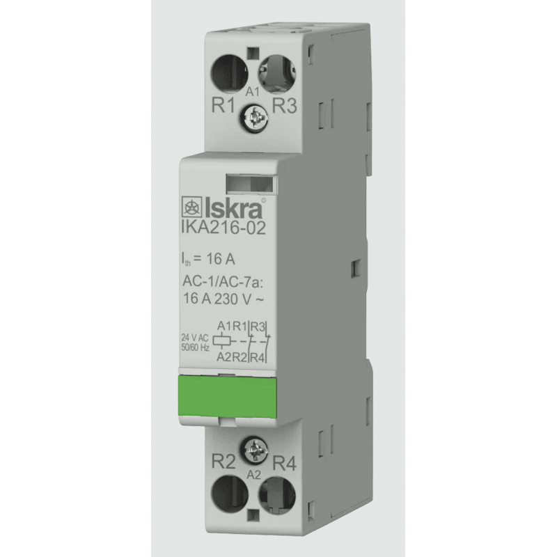 030047495000 - Контактор модульный IKA216-02, In-16 A (AC-7A), Uc-24 В AC, 2NC, Iskra
