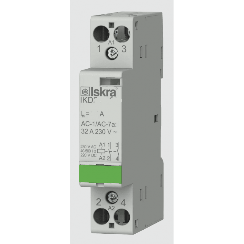 030120304000 - Контактор модульный IKD240-20, In-40 A (AC-7A), Uc-24 В AC/DC, 2NO, Iskra