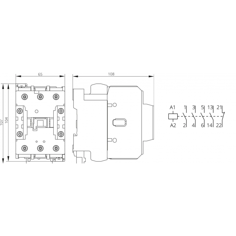 30051103000 - Контактор KNL75-11 M7, In-70 A, 37 кВт, Uc-220...240 В AC, 1NO+1NC, Iskra