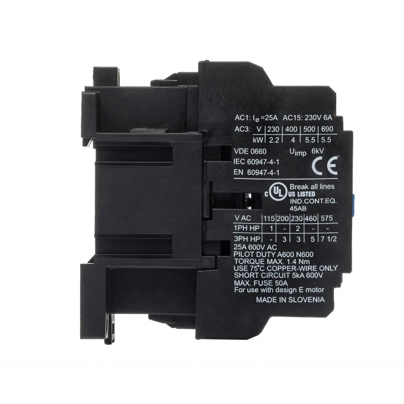 30050474000 - Контактор KNL9-10 M7, In-9 A, 4 кВт, Uc-220...240 В AC, 1NO, Iskra