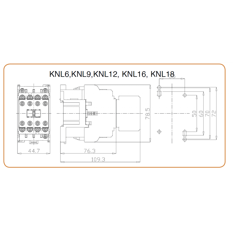 30050474000 - Контактор KNL9-10 M7, In-9 A, 4 кВт, Uc-220...240 В AC, 1NO, Iskra